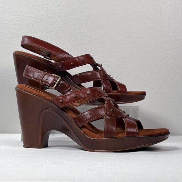 Oxblood Wedge Slingback Aerosoles Sandals Women's Size 7.5 - Picture 3 of 8
